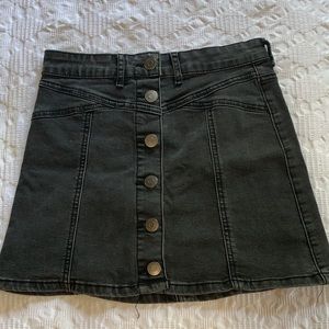 charcoal jean mini skirt